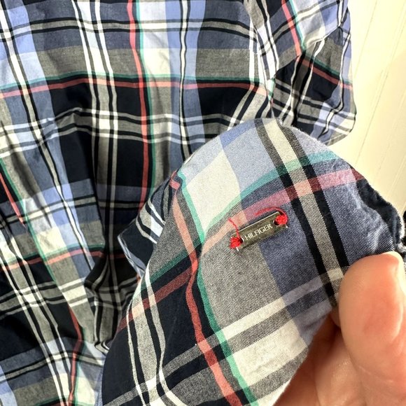 Tommy Hilfiger plaid Blouse Ruffle Sleeve Size XXL - Picture 4 of 5